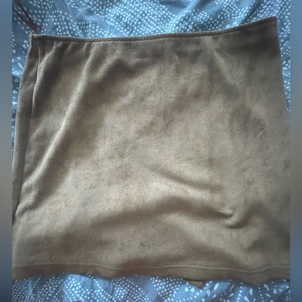 Nwot Mystree Suede Wrap Button Skirt - image 2